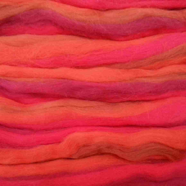 Merinokammzug Multicolor "Rot-Orange" 50g